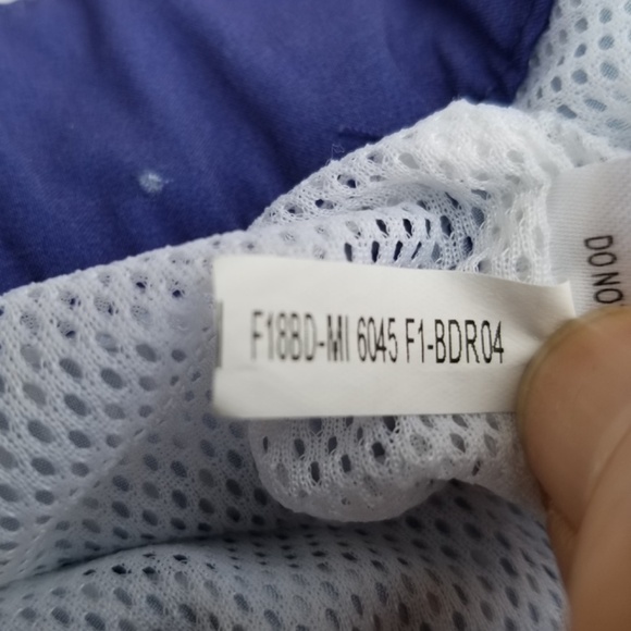 B. DRADDY- Men’s Sz. Large- Blue And White Stripe Swim Trunks- Golf Board Shorts - Picture 7 of 11